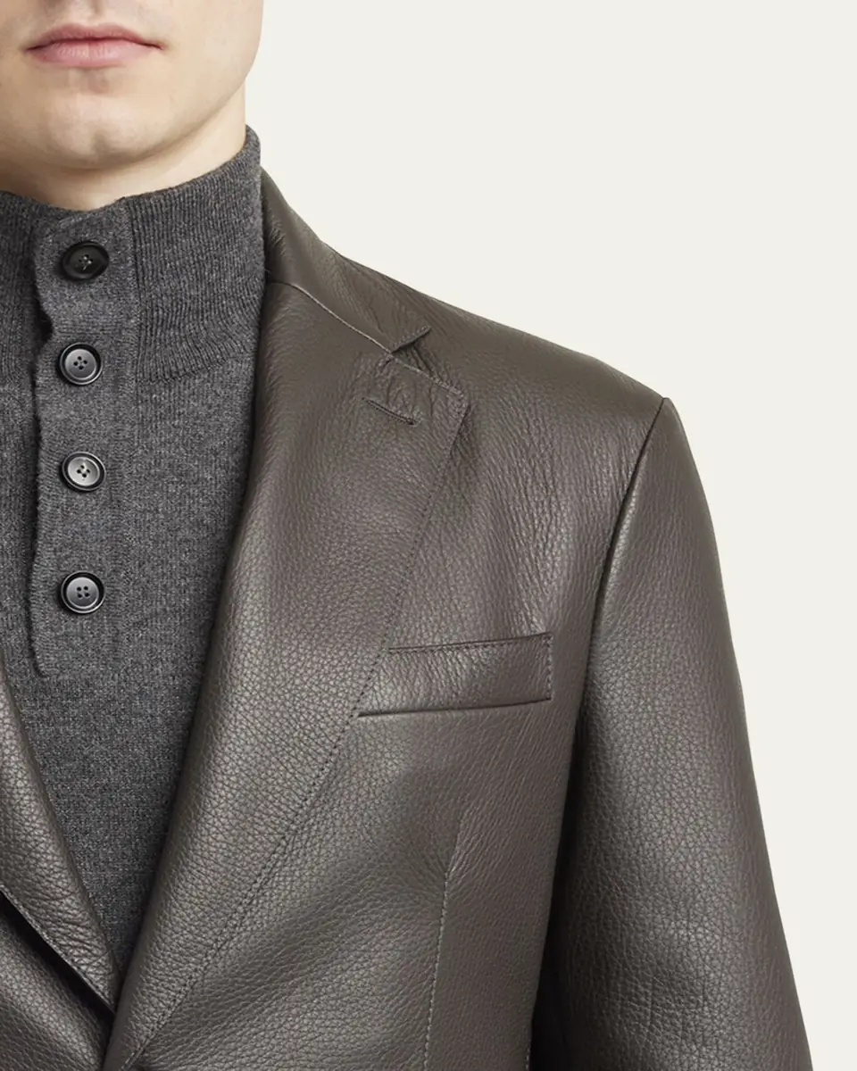 Brioni Men's Monti Deerskin Single-Breasted Blazer | Thumbnail 5