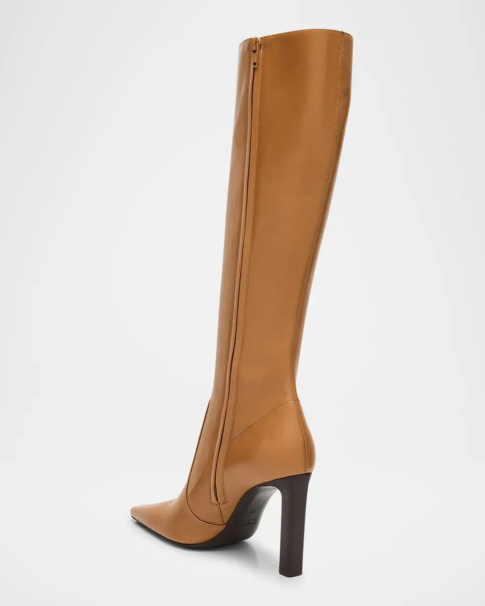Saint Laurent Francoise Smooth Leather Knee-High Boots | Thumbnail 3