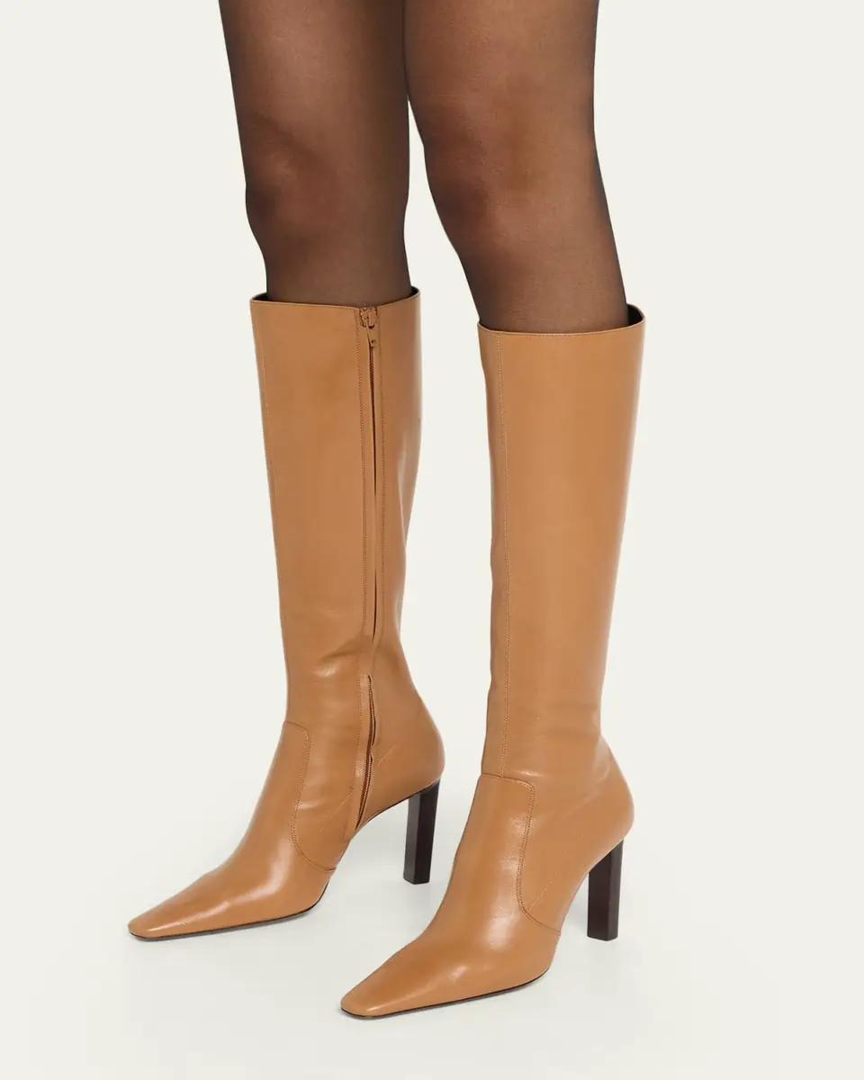Saint Laurent Francoise Smooth Leather Knee-High Boots | Thumbnail 7