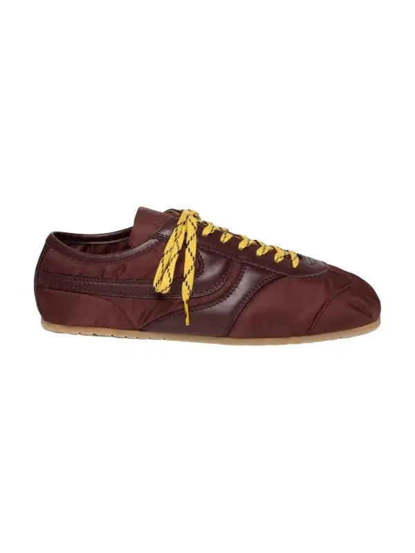 Men's Nylon and Leather Low-Top Sneakers Men's Nylon and Leather Low-Top Sneakers