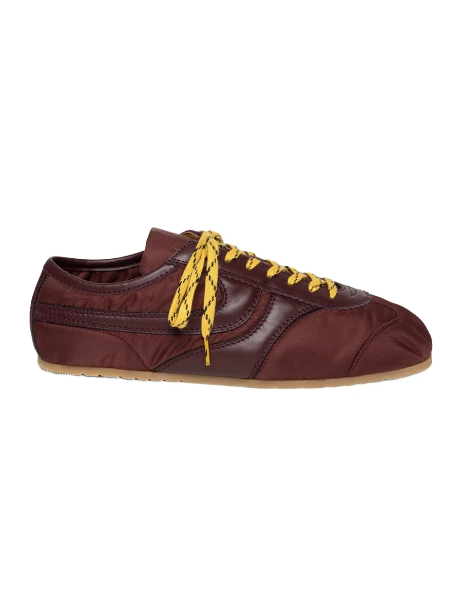 Men's Nylon and Leather Low-Top Sneakers Men's Nylon and Leather Low-Top Sneakers