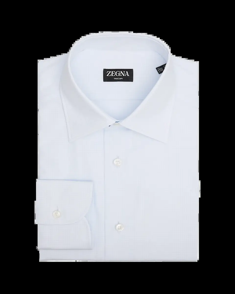 Zegna Men's Trecapi Cotton Grid Check Dress Shirt | Thumbnail 2 Zegna Men's Trecapi Cotton Grid Check Dress Shirt | Thumbnail 2