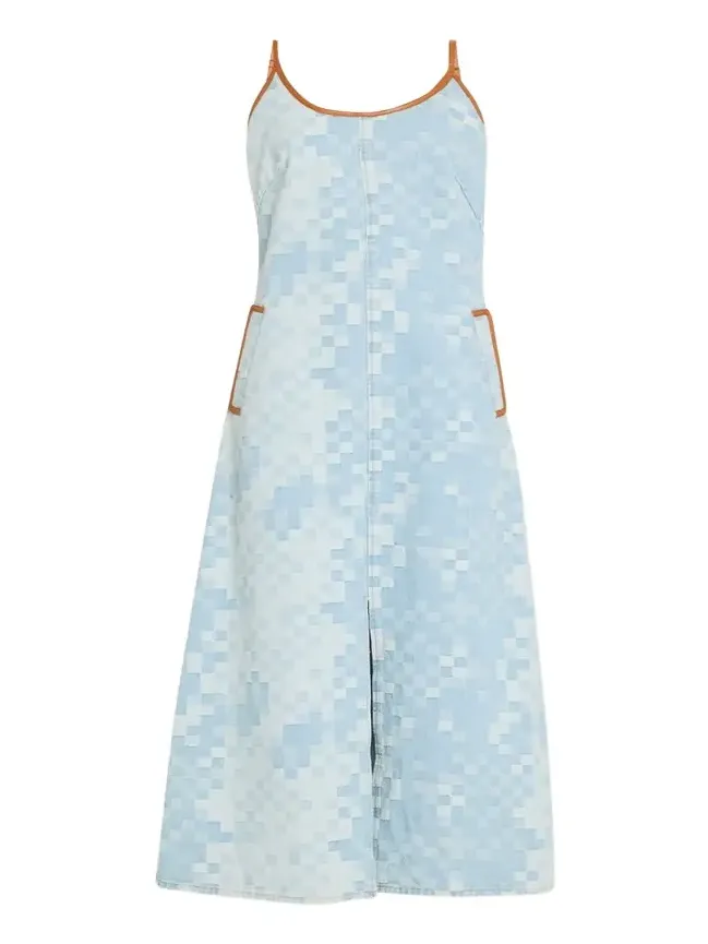 Ramy Brook Luna Checkered Denim Midi Dress