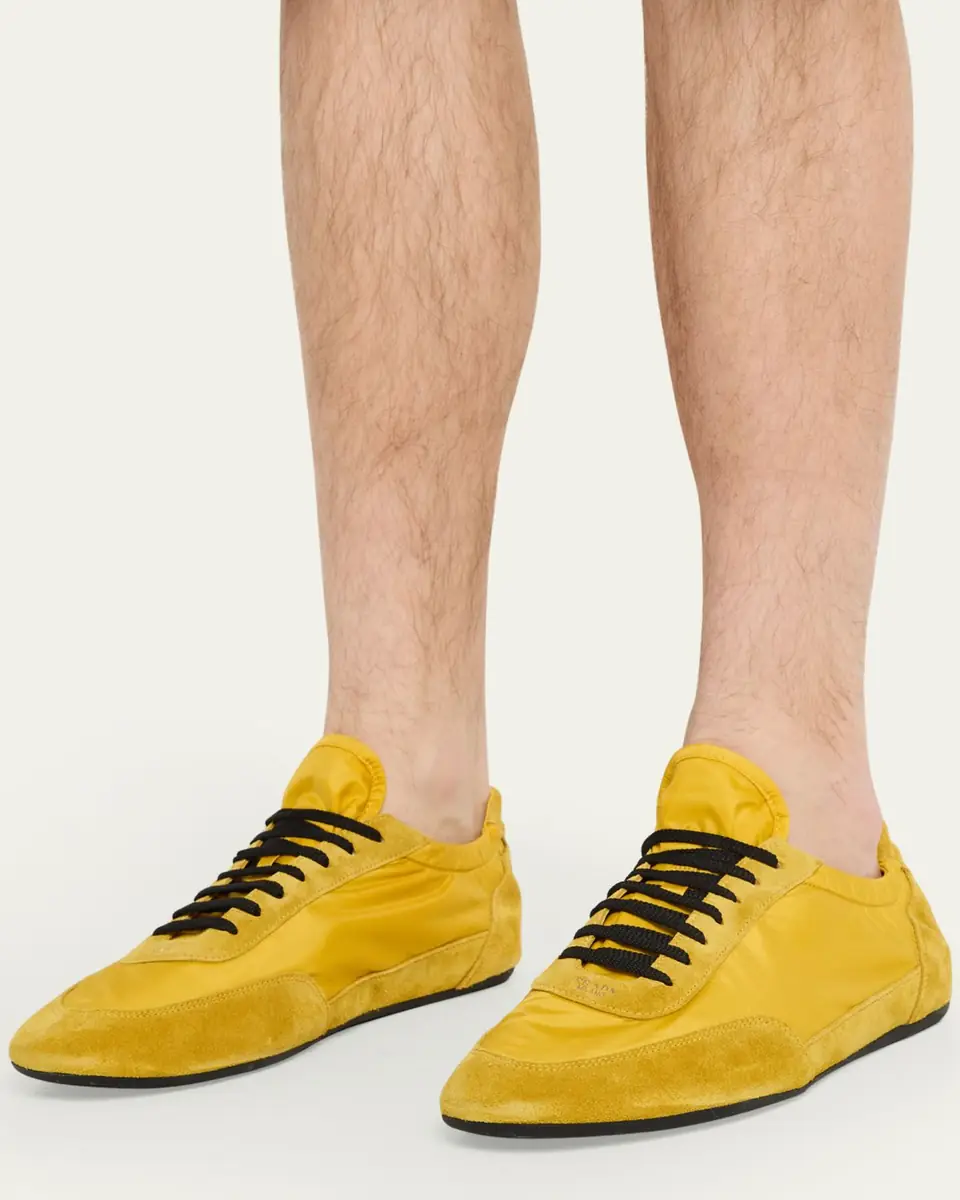 Prada Men's Collapse Nylon and Suede Low-Top Sneakers | Thumbnail 11 Prada Men's Collapse Nylon and Suede Low-Top Sneakers | Thumbnail 11