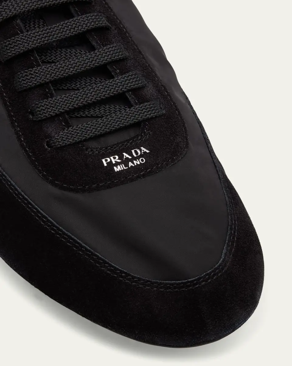 Prada Men's Collapse Nylon and Suede Low-Top Sneakers | Thumbnail 5 Prada Men's Collapse Nylon and Suede Low-Top Sneakers | Thumbnail 5