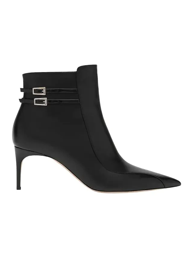Malone Souliers Giordana Nappa Leather Double-Buckle Booties