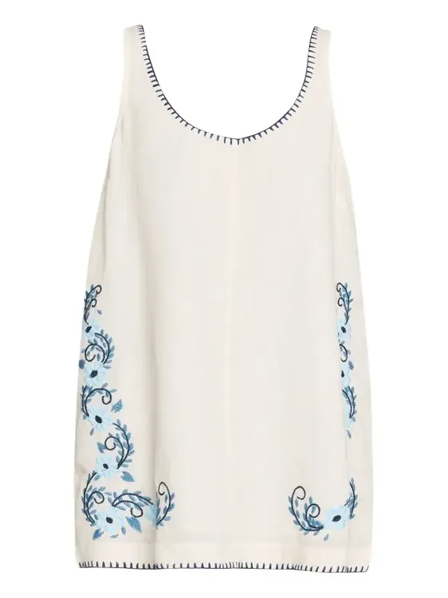 Sara Embroidered Linen Mini Dress Sara Embroidered Linen Mini Dress