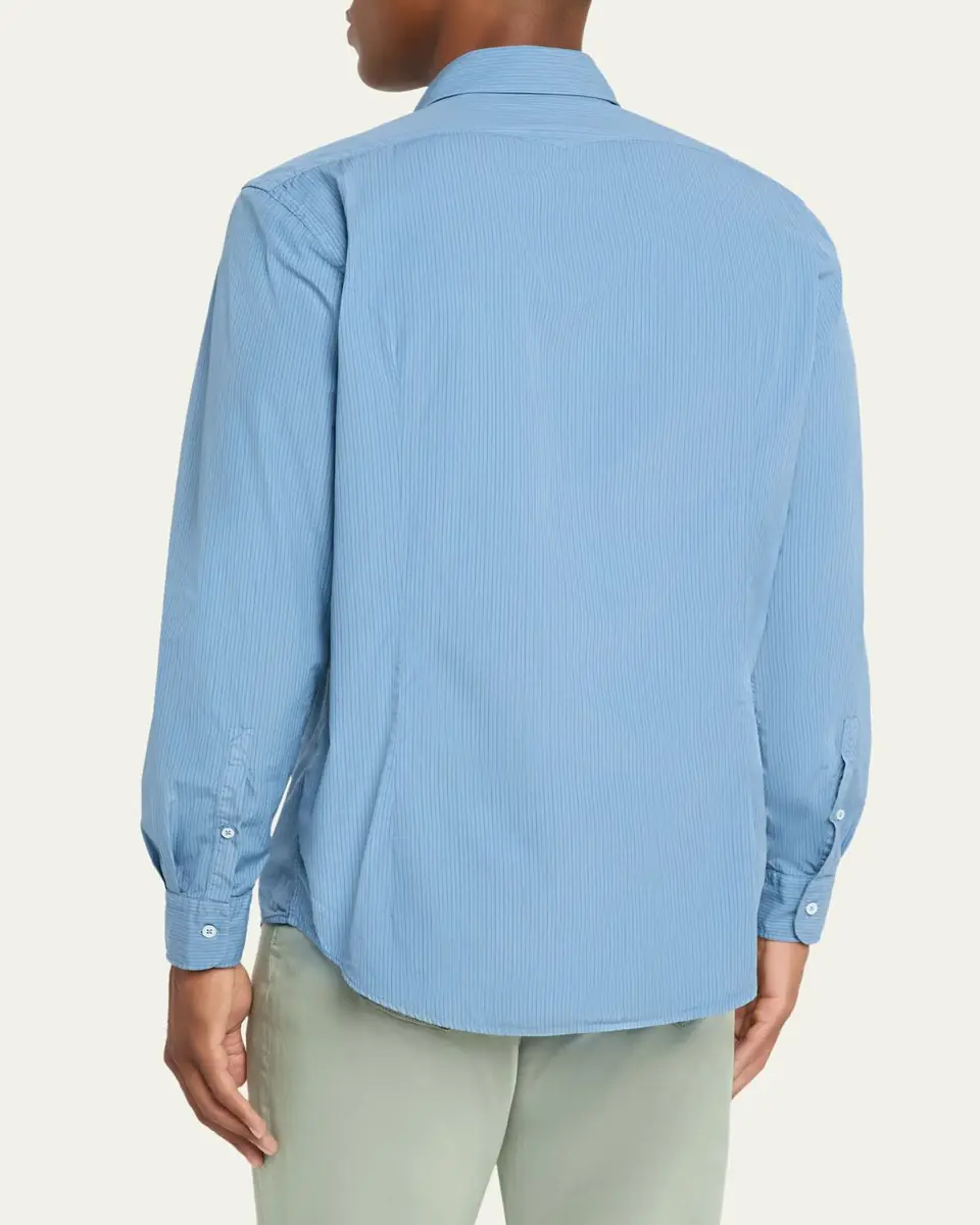 Massimo Alba Men's Genova Stripe Cotton Button-Down Shirt | Thumbnail 2 Massimo Alba Men's Genova Stripe Cotton Button-Down Shirt | Thumbnail 2