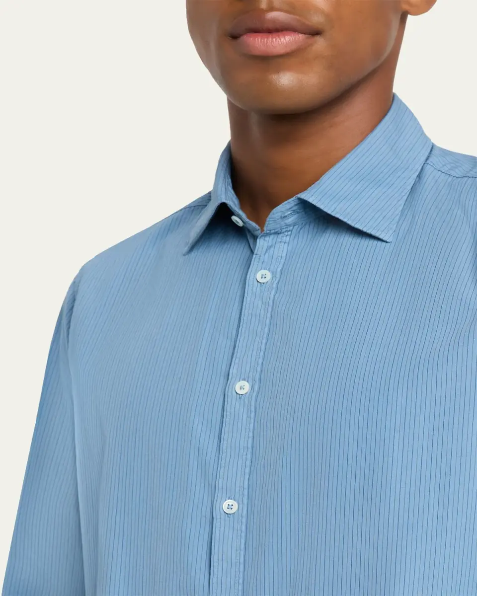 Massimo Alba Men's Genova Stripe Cotton Button-Down Shirt | Thumbnail 3 Massimo Alba Men's Genova Stripe Cotton Button-Down Shirt | Thumbnail 3