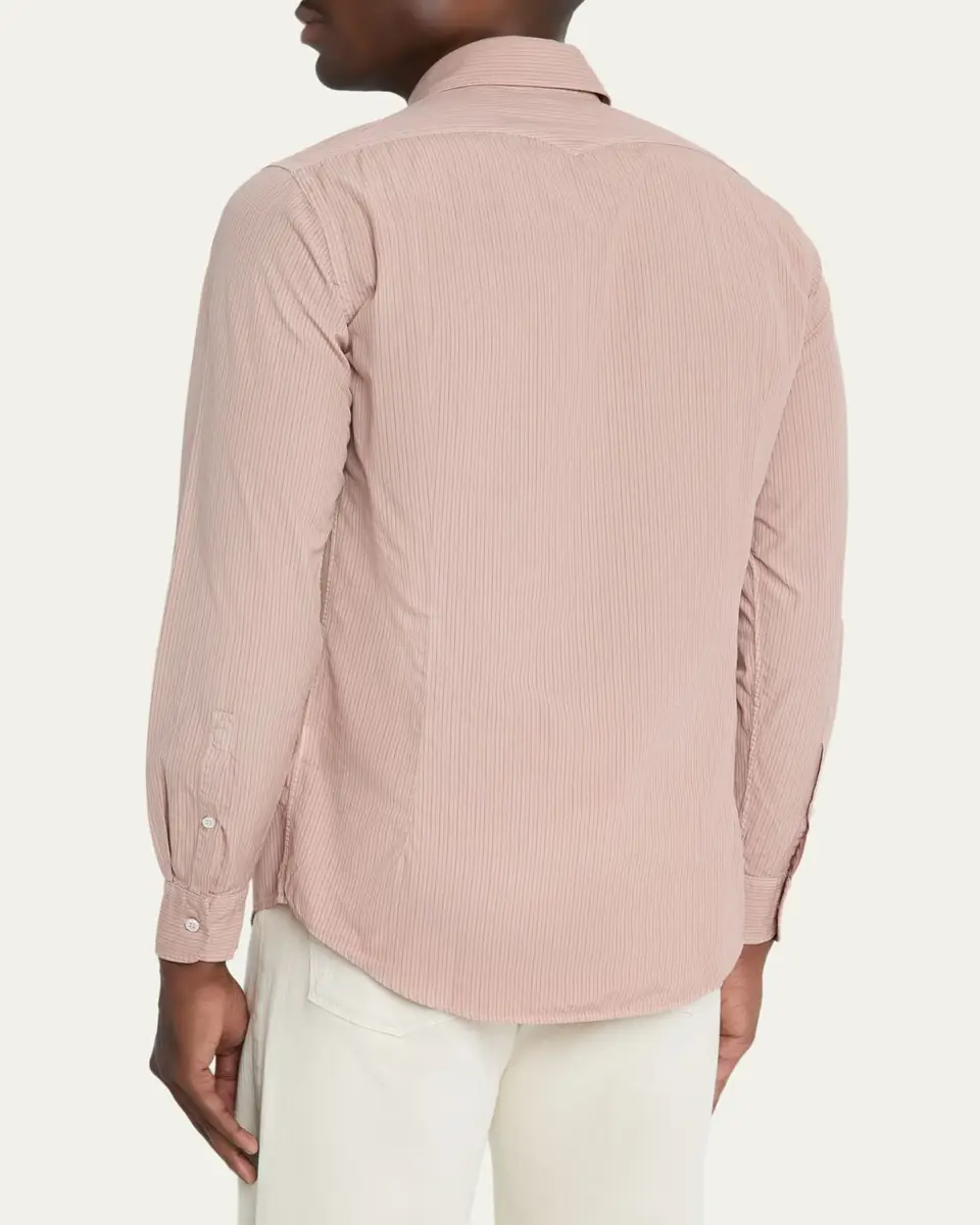 Massimo Alba Men's Genova Stripe Cotton Button-Down Shirt | Thumbnail 7 Massimo Alba Men's Genova Stripe Cotton Button-Down Shirt | Thumbnail 7