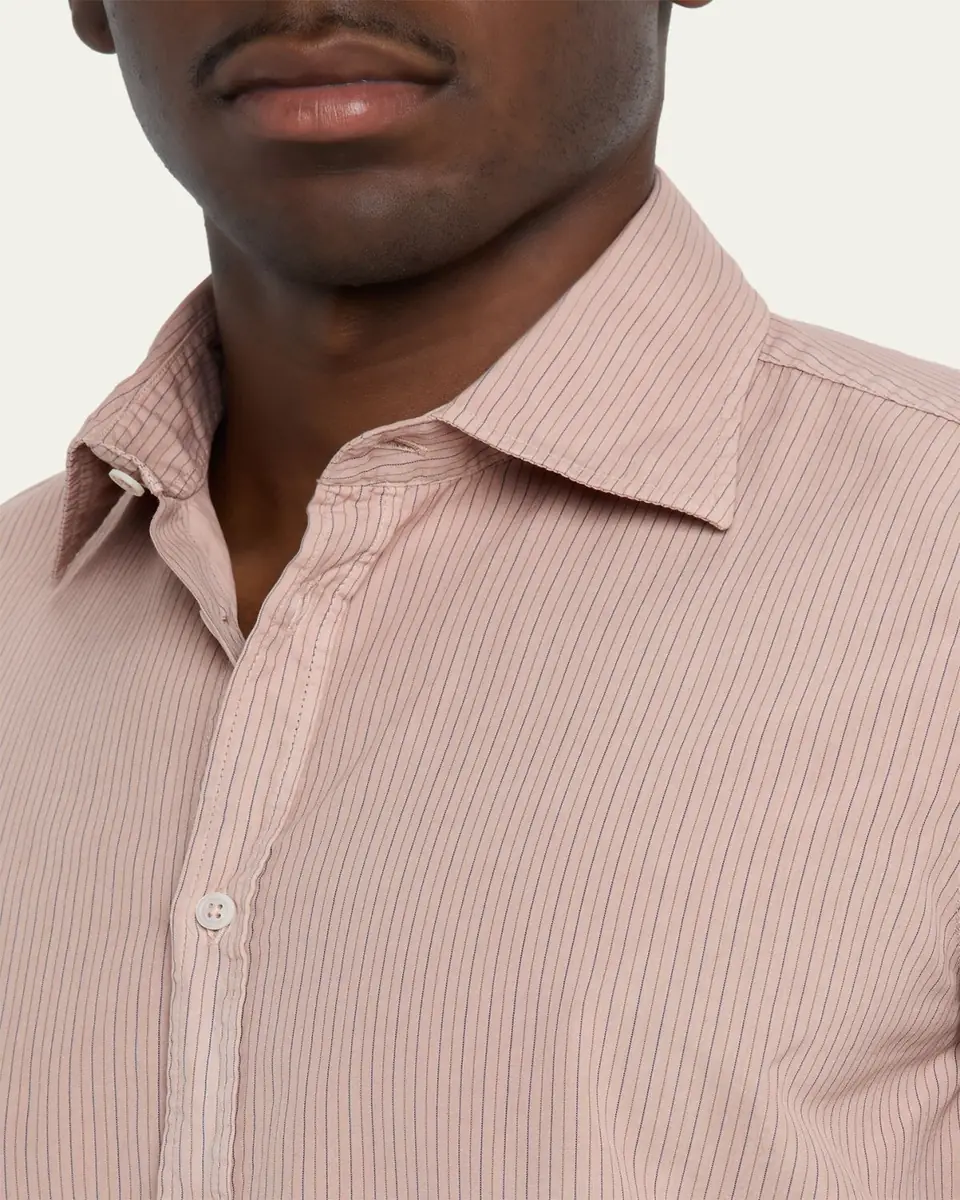 Massimo Alba Men's Genova Stripe Cotton Button-Down Shirt | Thumbnail 9 Massimo Alba Men's Genova Stripe Cotton Button-Down Shirt | Thumbnail 9