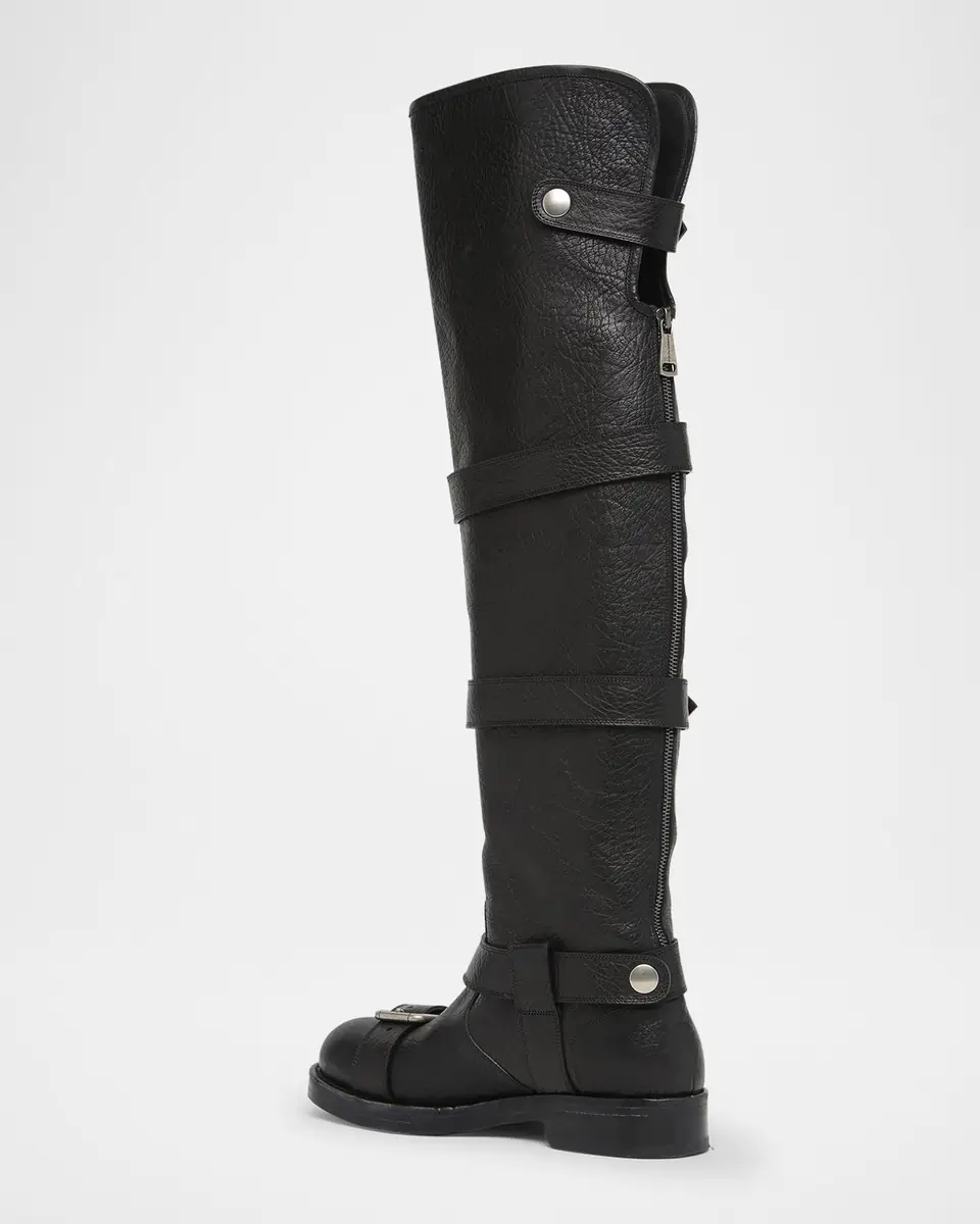 Dolce & Gabbana Leather Buckle Over-The-Knee Boots | Thumbnail 3