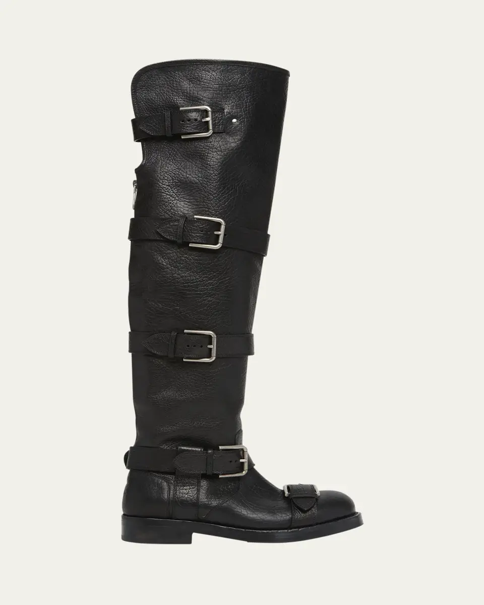 Dolce & Gabbana Leather Buckle Over-The-Knee Boots | Thumbnail 7