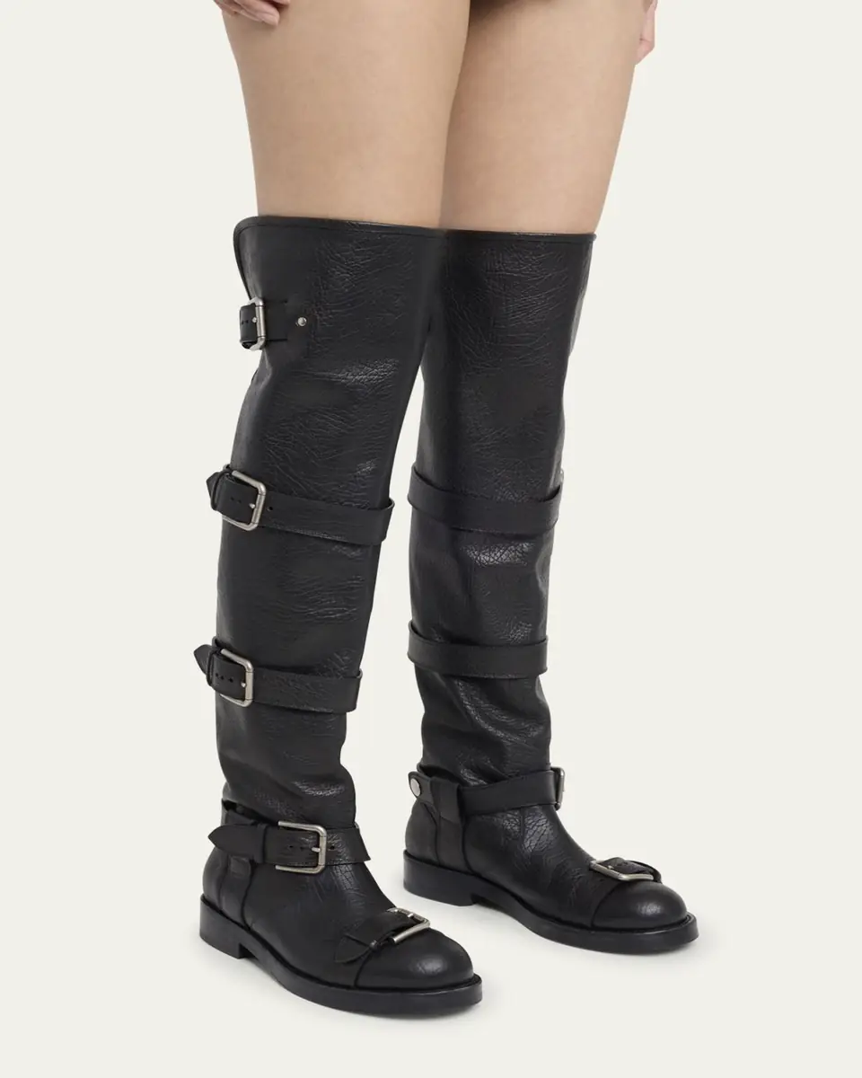 Dolce & Gabbana Leather Buckle Over-The-Knee Boots | Thumbnail 8