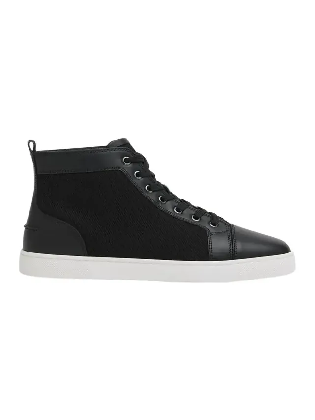 Men's Louis Textile and Leather Red-Sole High-Top Sneakers