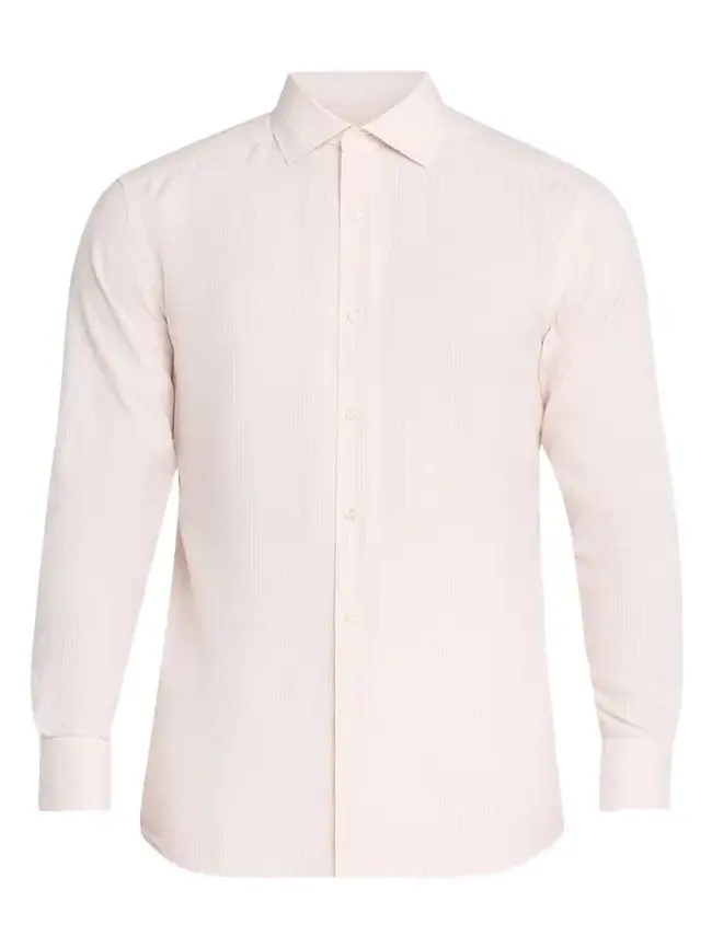 Men's Cotton and Cashmere Pinstripe Slim-Fit Sport Shirt