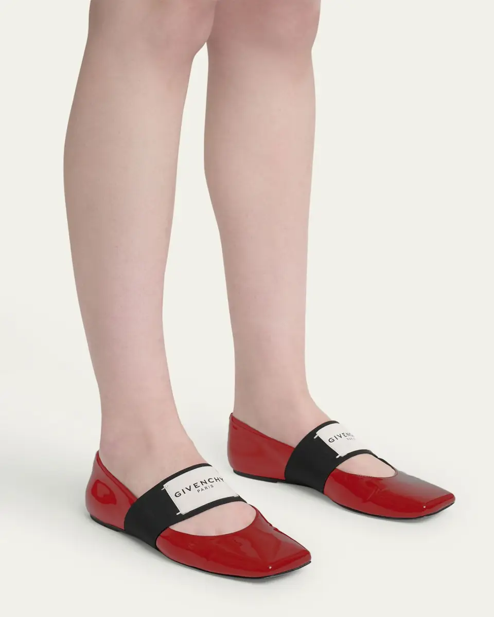 Givenchy Sliced Square Label Patent Leather Ballerina Flats | Thumbnail 3 Givenchy Sliced Square Label Patent Leather Ballerina Flats | Thumbnail 3