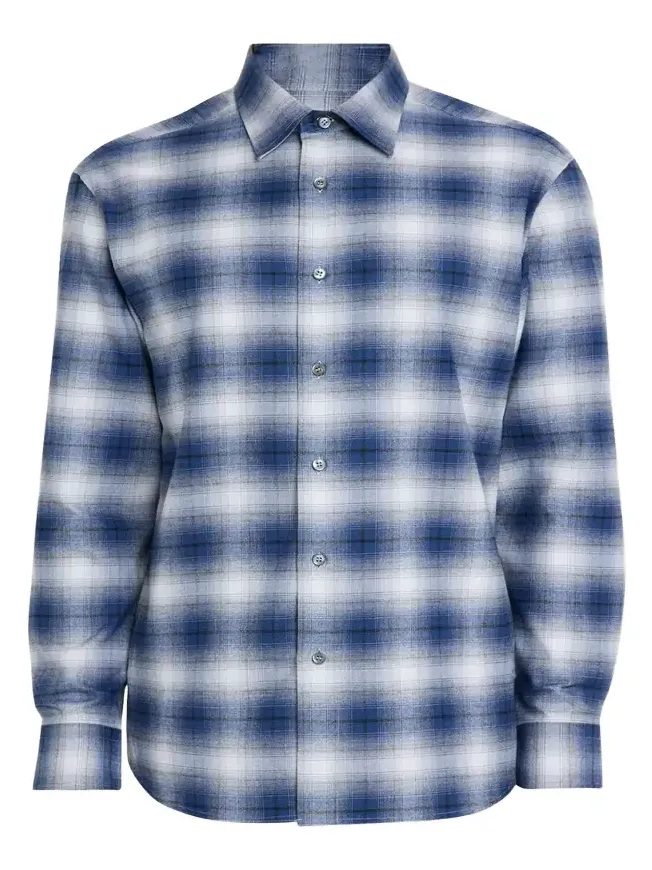 Men's Cotton Flannel Check Sport Shirt