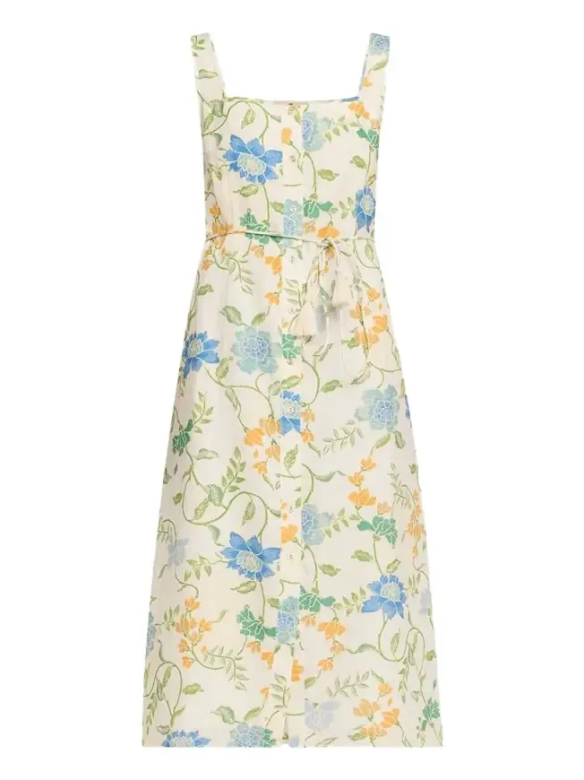 Paloma Bloom Button-Front Linen Dress Paloma Bloom Button-Front Linen Dress