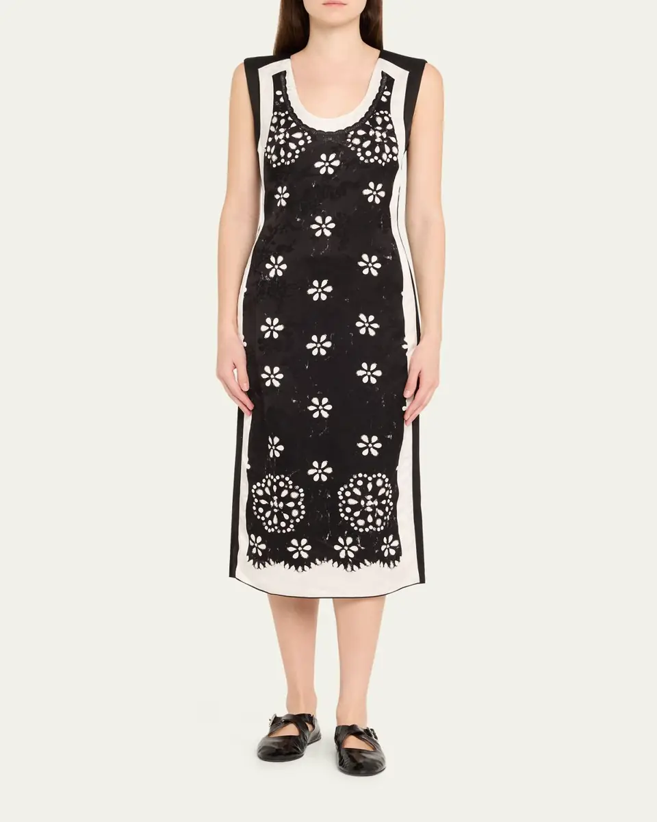 Marc Jacobs Trompe Loeil Eyelet Sleeveless Midi Dress | Thumbnail 2 Marc Jacobs Trompe Loeil Eyelet Sleeveless Midi Dress | Thumbnail 2