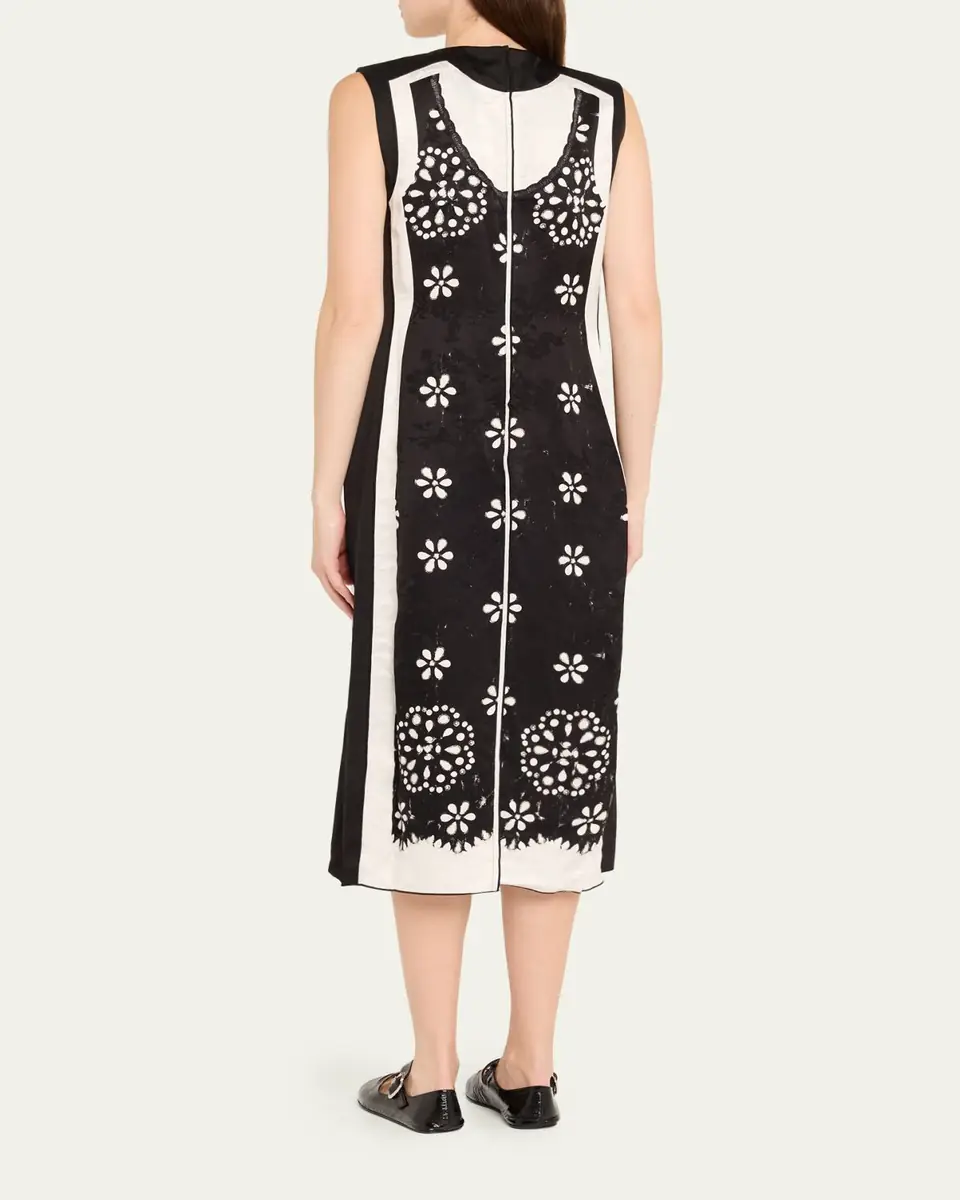 Marc Jacobs Trompe Loeil Eyelet Sleeveless Midi Dress | Thumbnail 3 Marc Jacobs Trompe Loeil Eyelet Sleeveless Midi Dress | Thumbnail 3