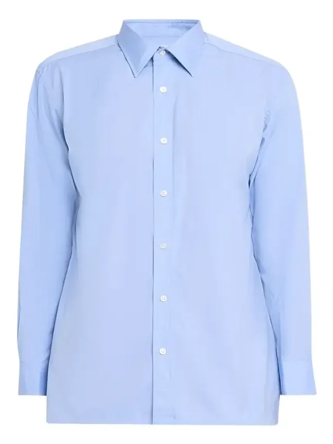 Men's Cotton Point-Collar Dress Shirt