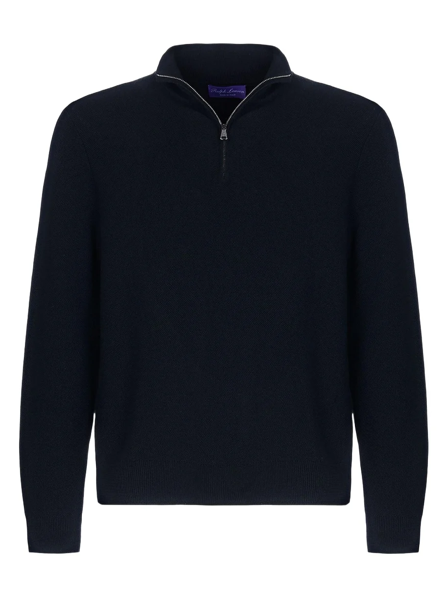 Men's Piqué-Knit Wool Quarter-Zip Sweater Men's Piqué-Knit Wool Quarter-Zip Sweater