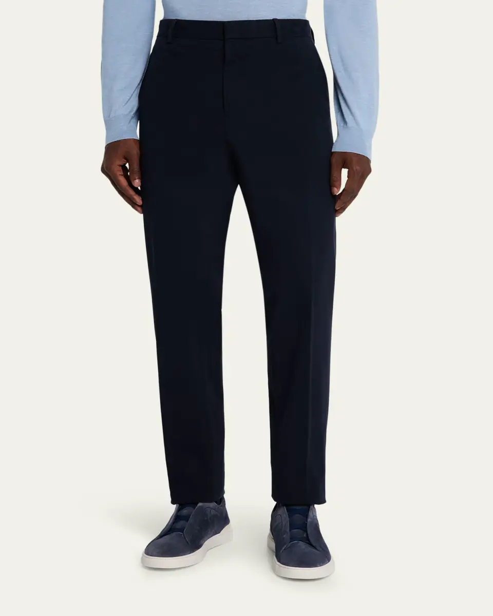 Zegna Men's Slim Flat-Front Pants | Thumbnail 4 Zegna Men's Slim Flat-Front Pants | Thumbnail 4