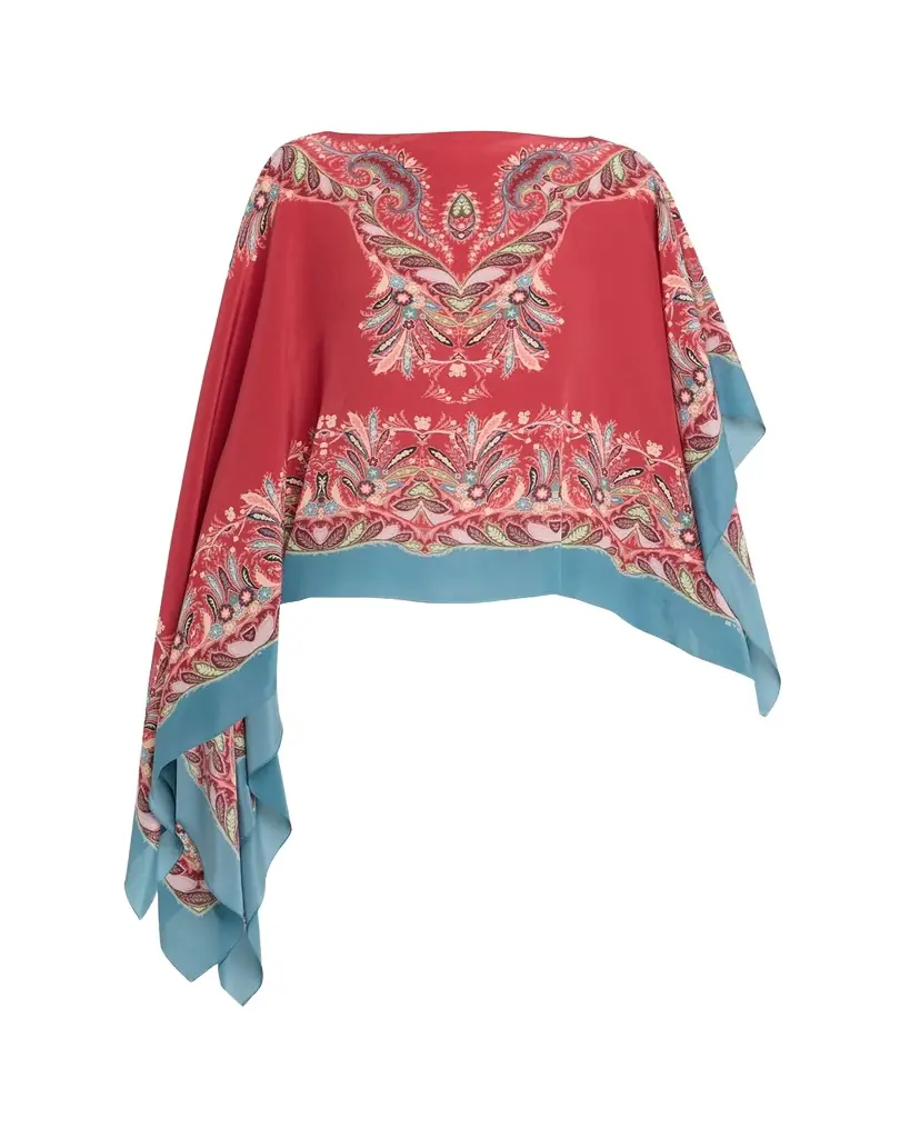 Etro Asymmetric Paisley Silk Poncho | Image 1 Etro Asymmetric Paisley Silk Poncho | Image 1