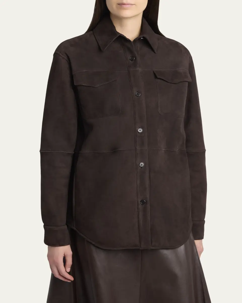 The Row Gwena Sheep Shearling Shirt Jacket | Thumbnail 4 The Row Gwena Sheep Shearling Shirt Jacket | Thumbnail 4