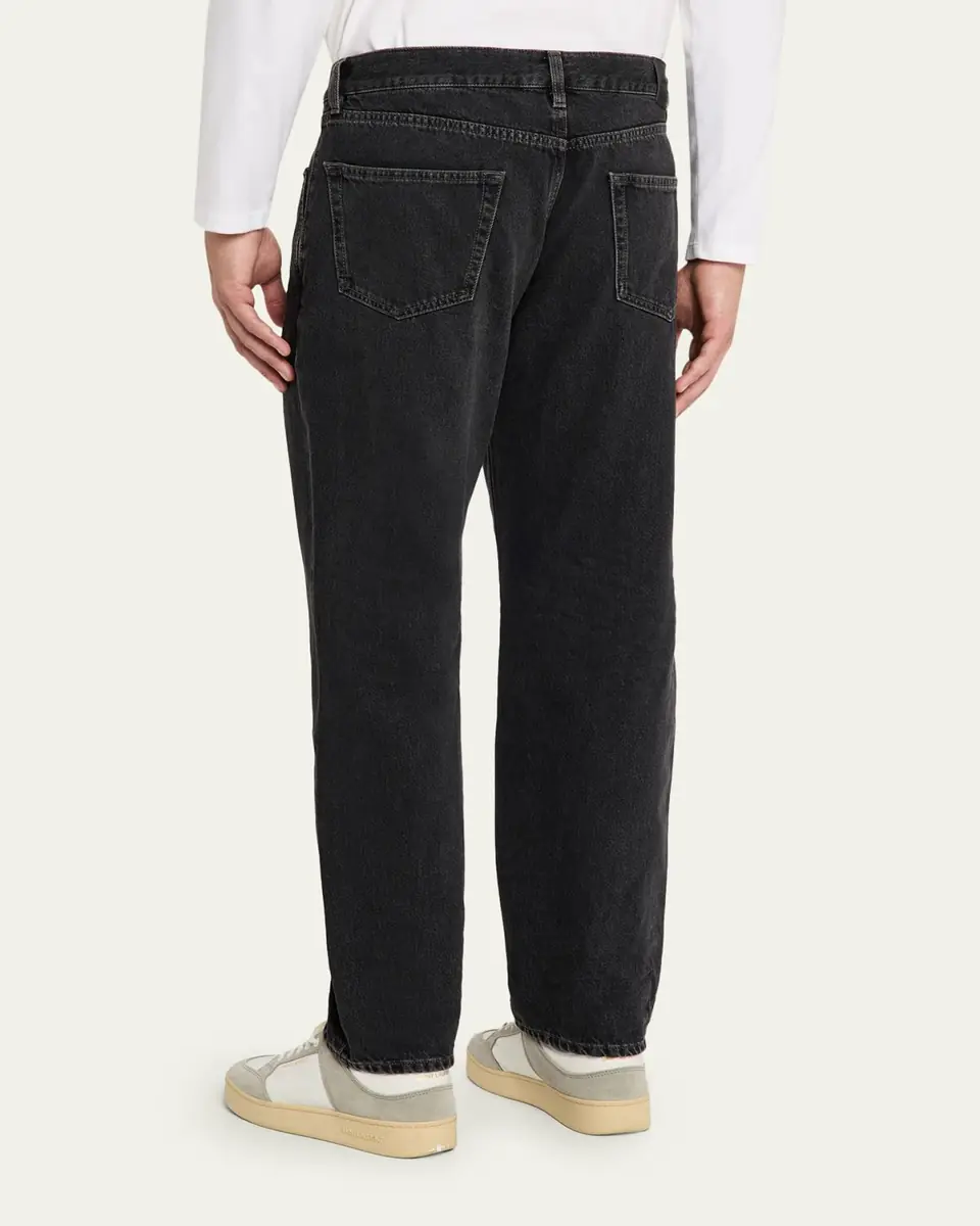 Saint Laurent Men's Black Denim Straight-Fit Jeans | Thumbnail 3 Saint Laurent Men's Black Denim Straight-Fit Jeans | Thumbnail 3