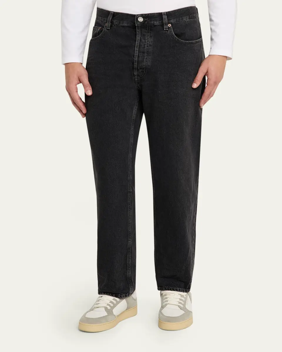 Saint Laurent Men's Black Denim Straight-Fit Jeans | Thumbnail 4 Saint Laurent Men's Black Denim Straight-Fit Jeans | Thumbnail 4