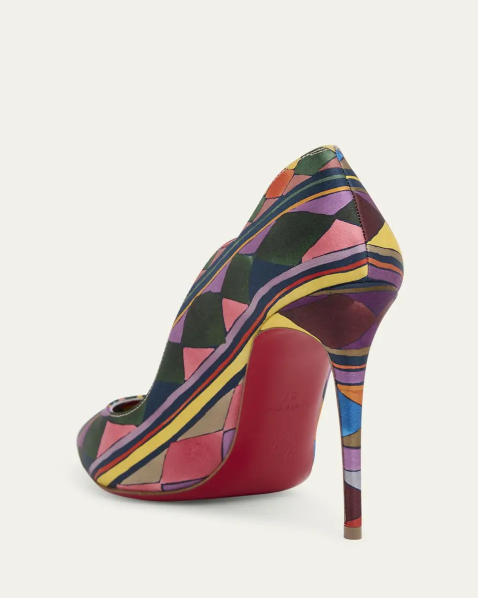 Christian Louboutin 100mm Hot Chick Geometric Satin Red Sole Pumps | Thumbnail 2 Christian Louboutin 100mm Hot Chick Geometric Satin Red Sole Pumps | Thumbnail 2