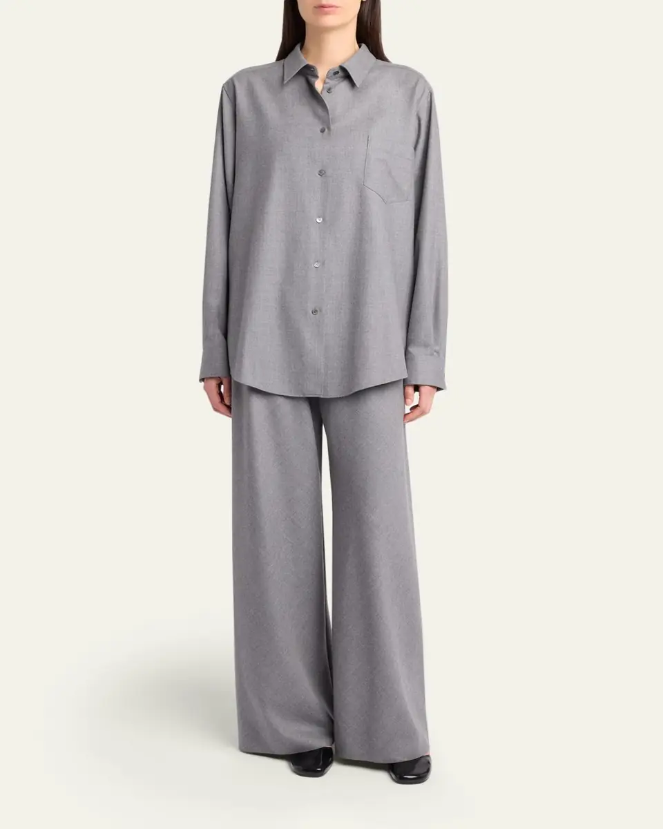 THE ROW Pino Wool Button-Down Shirt | Thumbnail 2