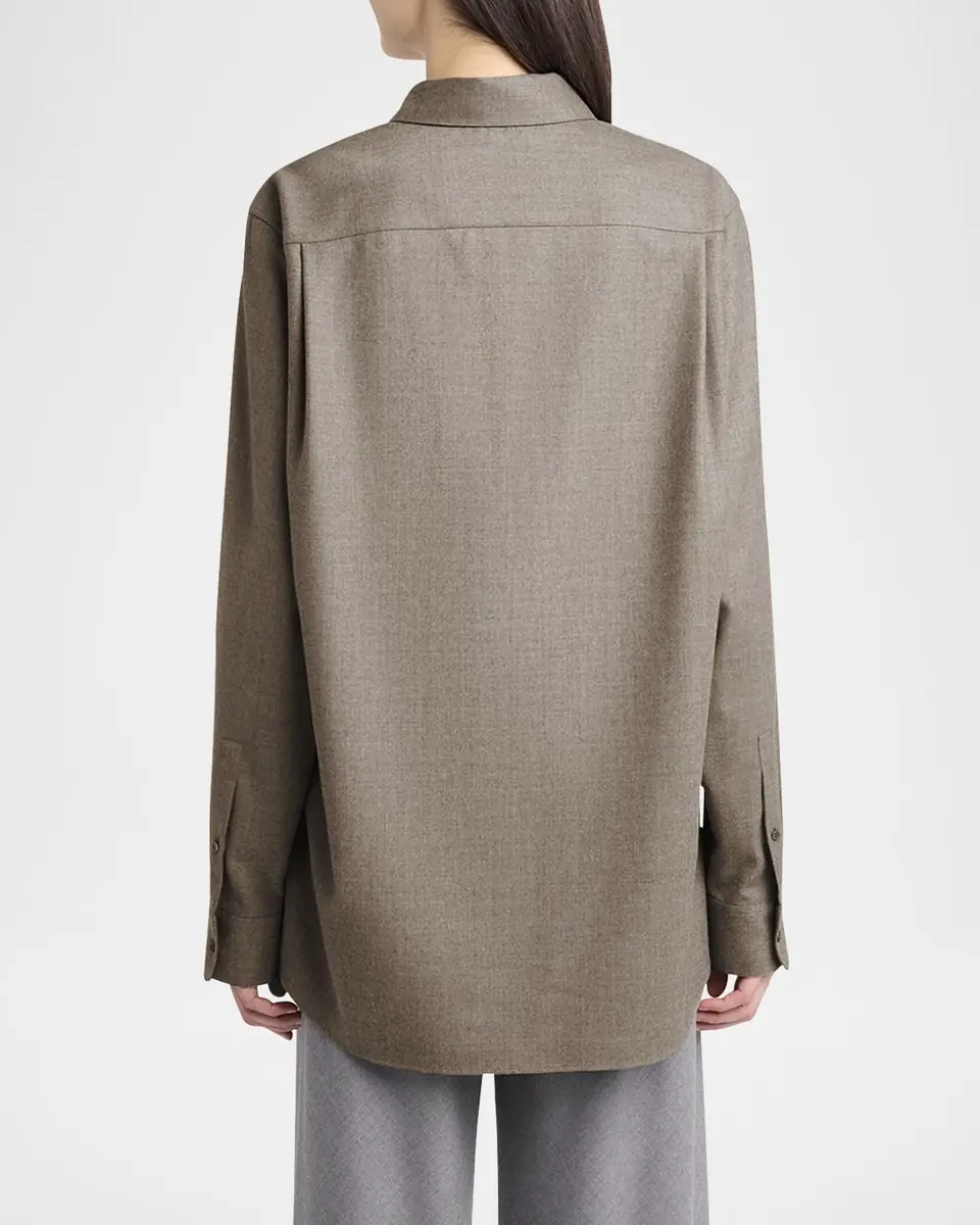THE ROW Pino Wool Button-Down Shirt | Thumbnail 12