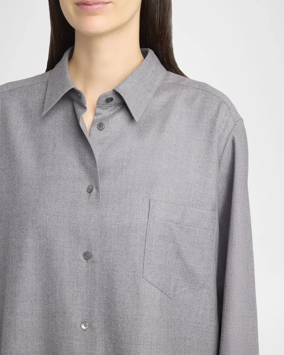 THE ROW Pino Wool Button-Down Shirt | Thumbnail 18