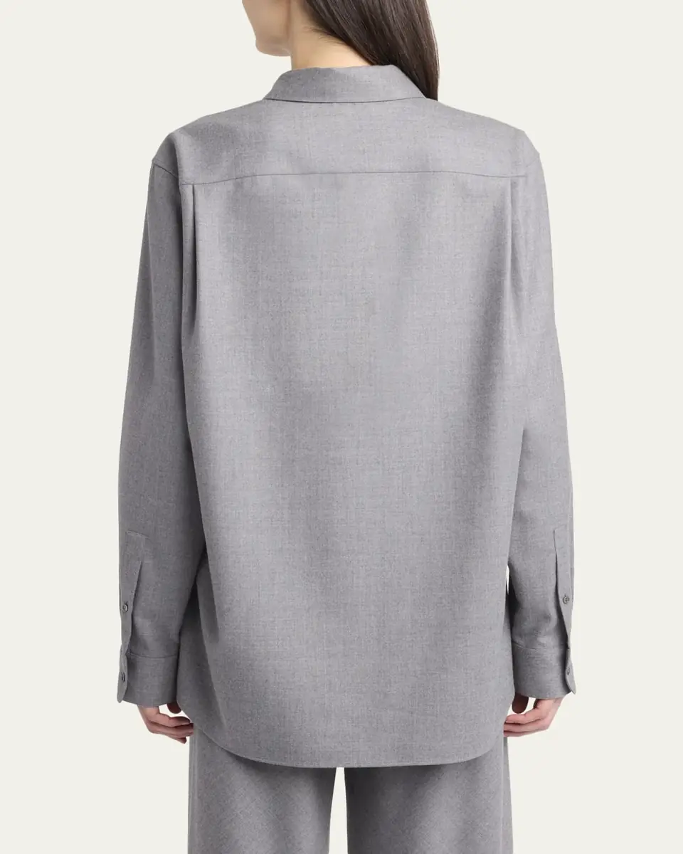 THE ROW Pino Wool Button-Down Shirt | Thumbnail 3