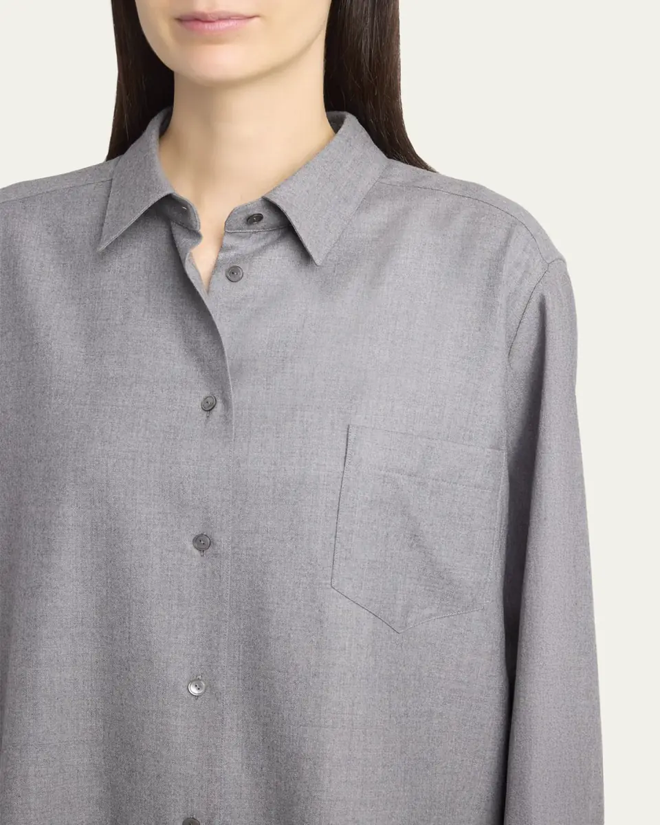 THE ROW Pino Wool Button-Down Shirt | Thumbnail 5