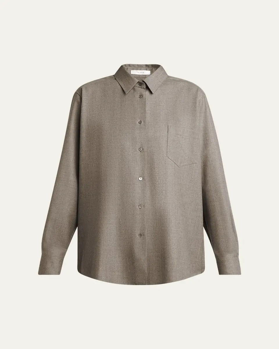 THE ROW Pino Wool Button-Down Shirt | Thumbnail 6
