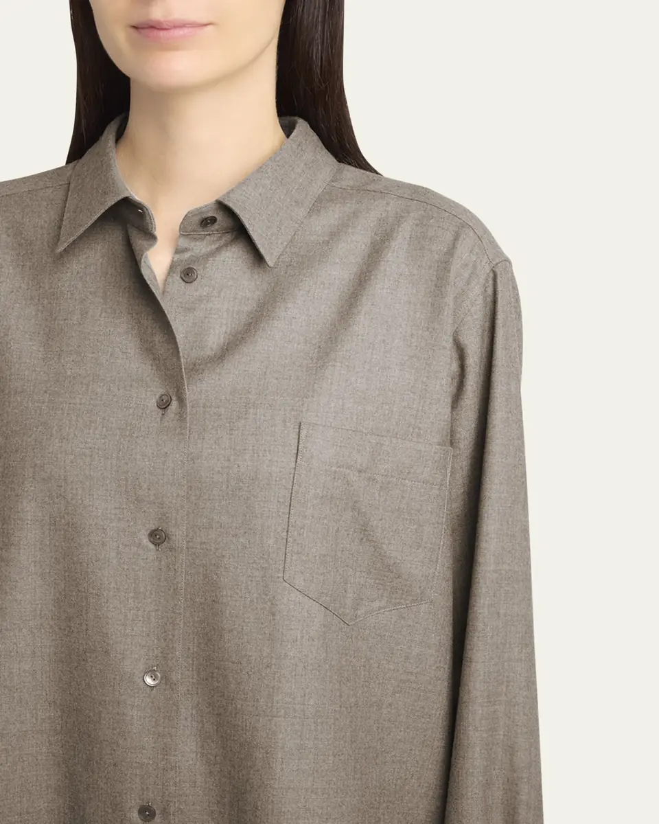 THE ROW Pino Wool Button-Down Shirt | Thumbnail 10