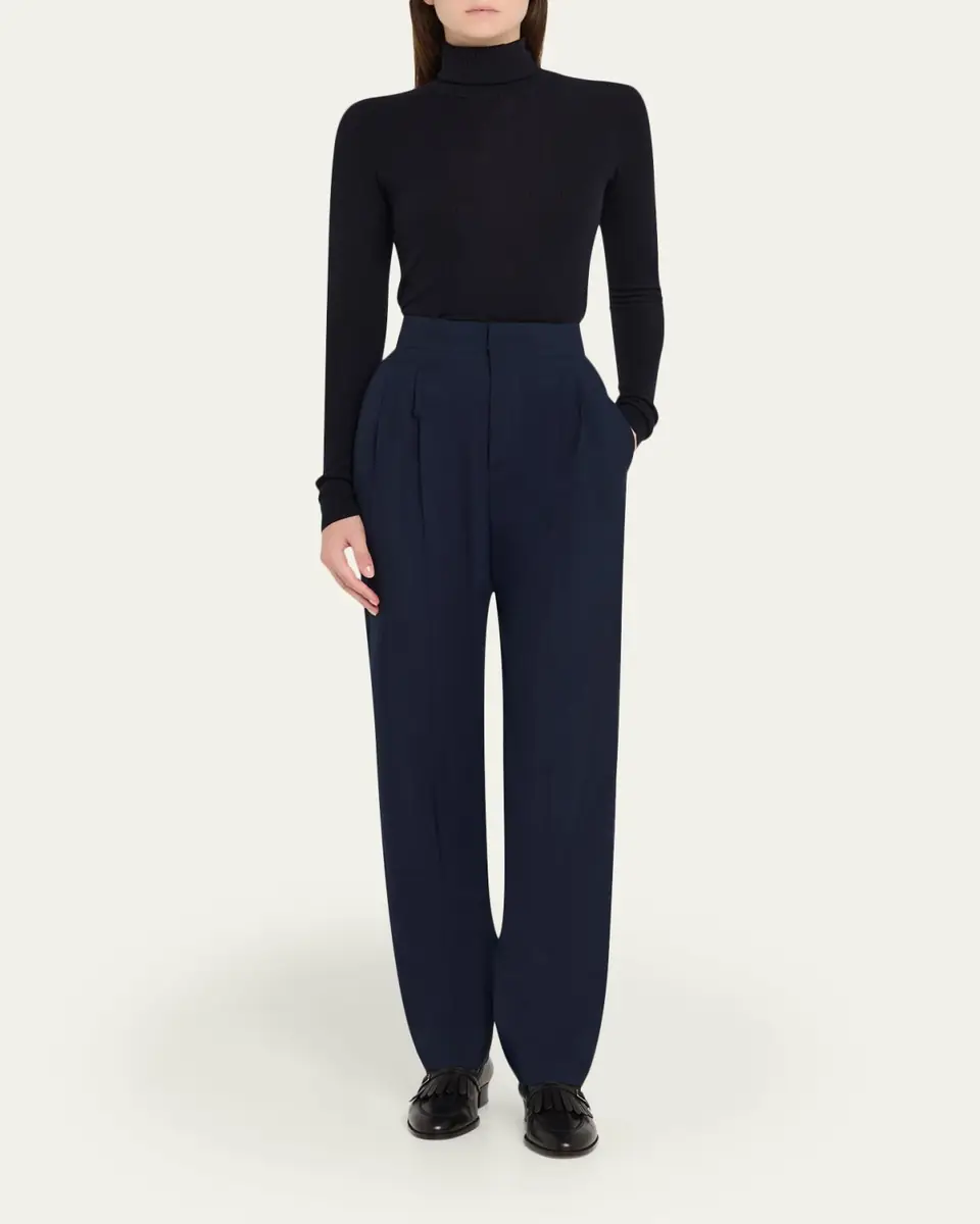 Loro Piana Breeze Wool Straight-Leg Trousers | Thumbnail 2