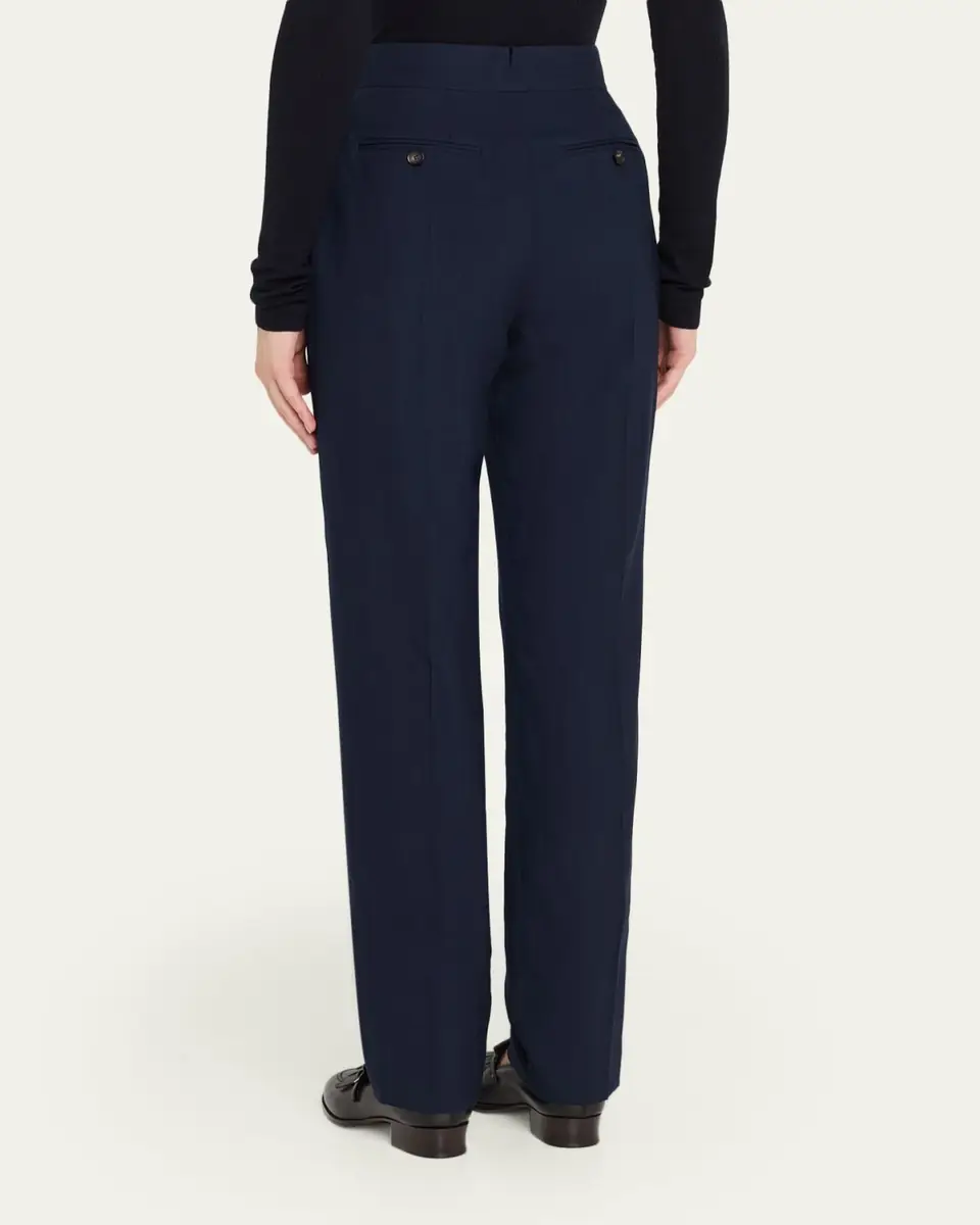 Loro Piana Breeze Wool Straight-Leg Trousers | Thumbnail 3