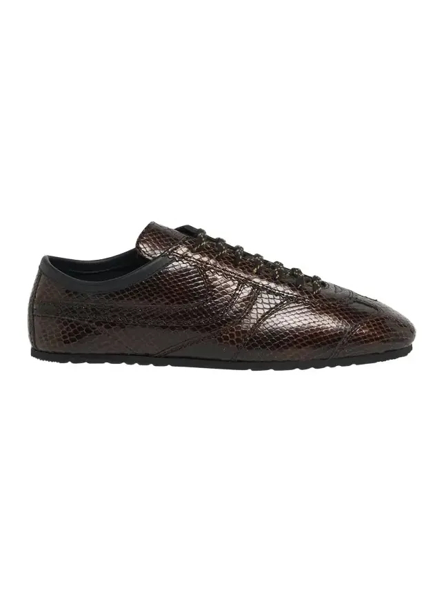 Dustin Snake-Embossed Leather Retro Sneakers Dustin Snake-Embossed Leather Retro Sneakers