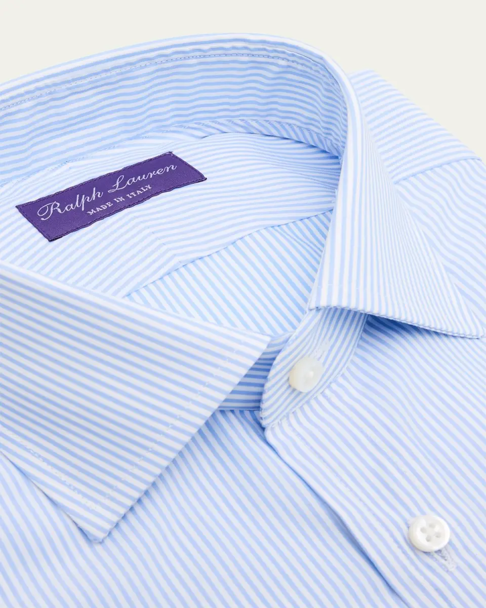 Ralph Lauren Purple Label Men's Mini-Bengal-Stripe Shirt | Thumbnail 2 Ralph Lauren Purple Label Men's Mini-Bengal-Stripe Shirt | Thumbnail 2