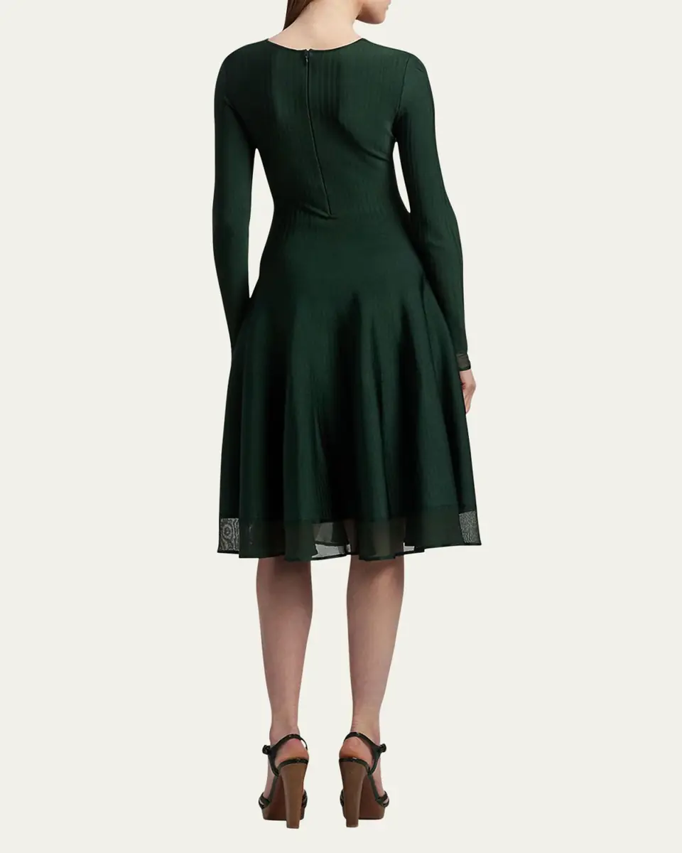 Ralph Lauren Collection Crewneck Long-Sleeve Sweater Day Dress | Thumbnail 3 Ralph Lauren Collection Crewneck Long-Sleeve Sweater Day Dress | Thumbnail 3