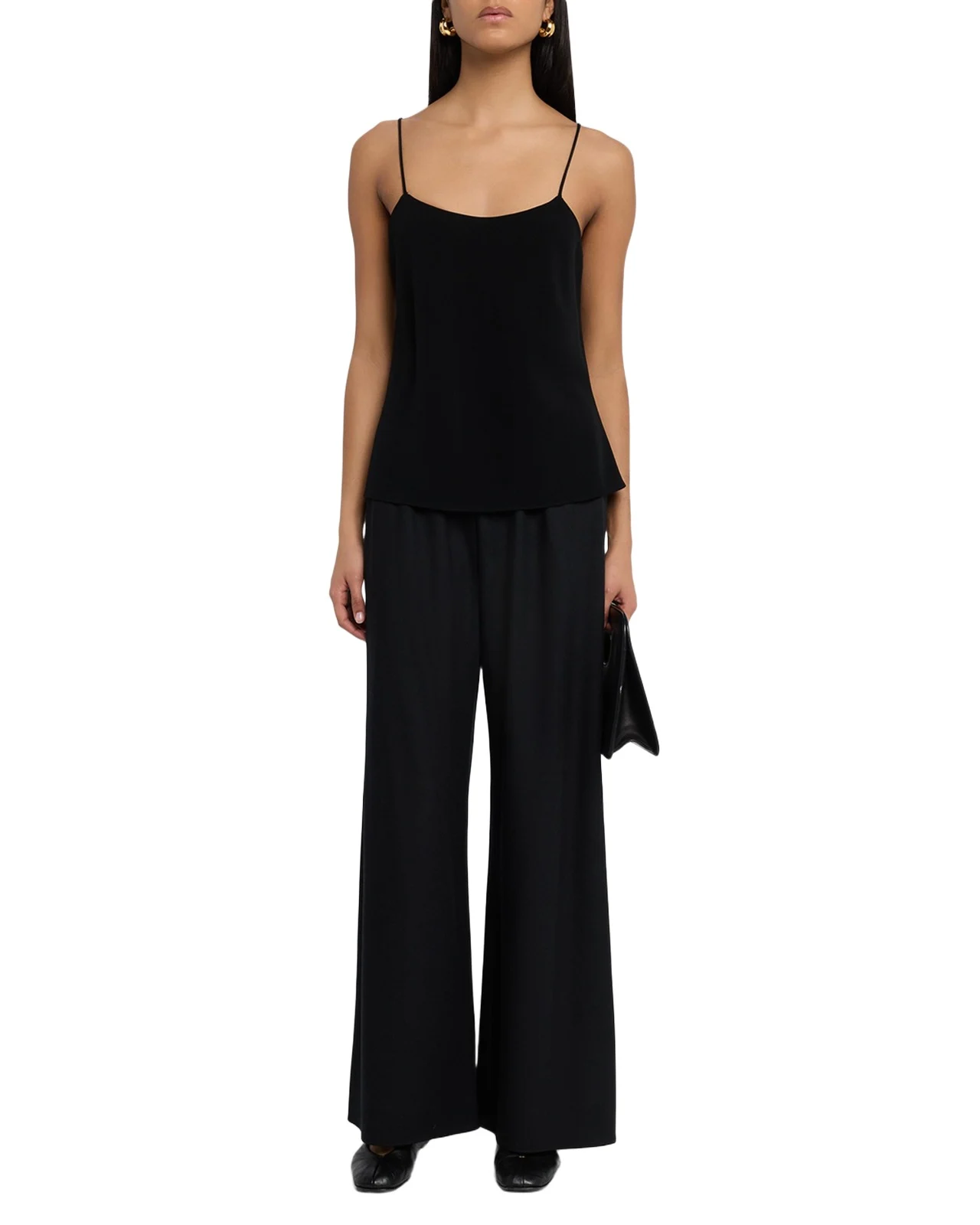 Gala Wool Wide-Leg Pull-On Pants