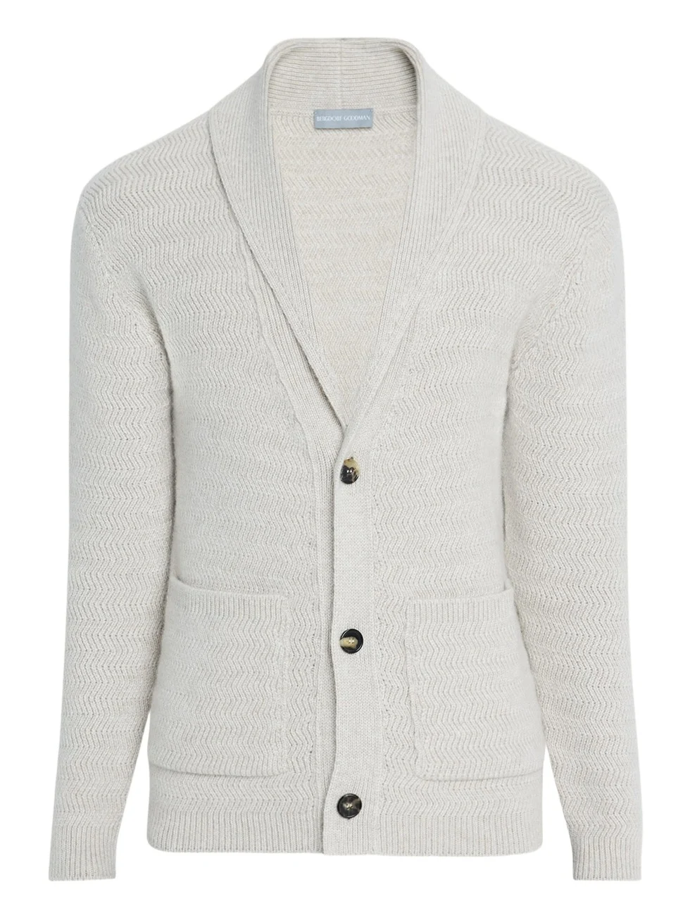 Bergdorf Goodman Men's Cashmere Chevron-Knit Shawl Cardigan