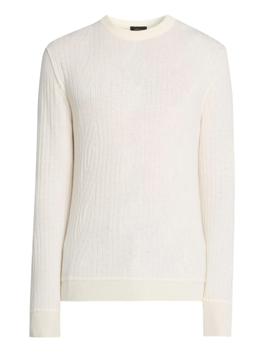 Brioni Men's Wool and Cashmere Cable Knit Crewneck Sweater