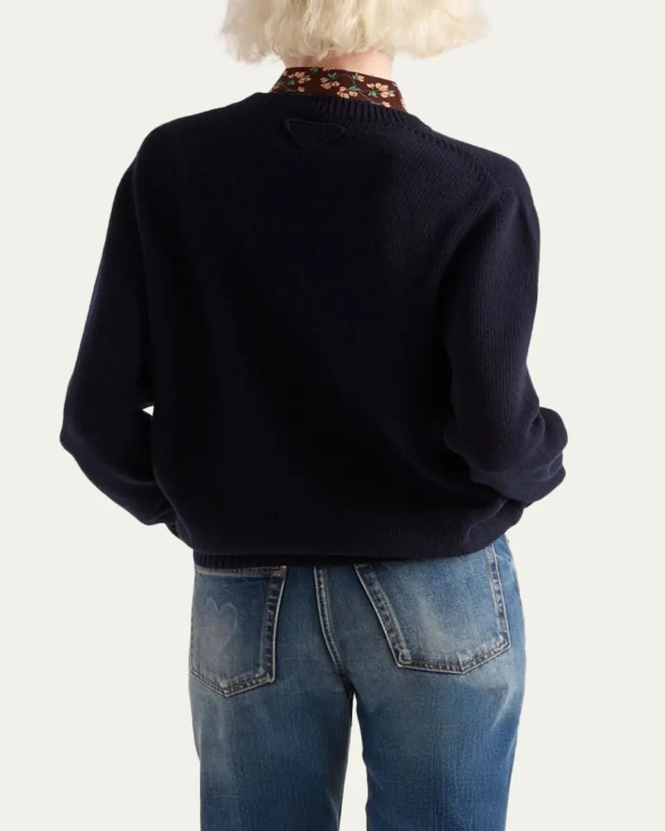 Prada Cashmere Wool Crew-Neck Sweater | Thumbnail 2