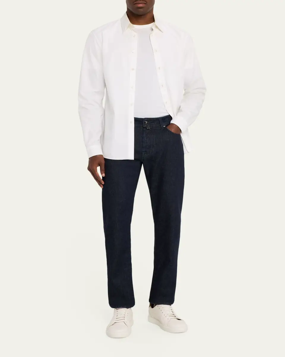 Jacob Cohen Men's Bard Overdyed Dark Blue Denim Slim Fit Jeans | Thumbnail 2 Jacob Cohen Men's Bard Overdyed Dark Blue Denim Slim Fit Jeans | Thumbnail 2